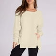 thumbnail image 1 of Women’s Solid Color Casual Hooded Pullover Long Sleeve Top Loose Fit Round Neck Sweatshirt For Everyday Wear Fall Sweat Shirts Alien Outfit Women Cool Womens Hoodies Hoodies Women Athletic Half Zip up, 1 of 4