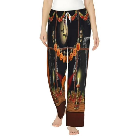 Fotbe Halloween Decoration Women's Pajama Pants,Sleepwear Pants,Pj Bottoms Drawstring And Pockets-X-Large