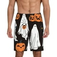 thumbnail image 1 of Fotbe Halloween Ghosts And Pumpkins Pajama Shorts for Men, Men's Pajama Bottoms, Sleepwear,Short Pajama Pants-XX-Large, 1 of 9