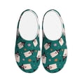 thumbnail image 1 of Fotbe Halloween Ghosts Pattern Women's Fuzzy Curly Fur Memory Foam Loafer Slippers Indoor Outdoor Slippers Winter Home Shoes-46/47, 1 of 7