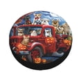 thumbnail image 1 of Fotbe Halloween Pets Pumpkins Spare Tire Cover Thickening Universal Fit for Jeep, Trailer, RV, SUV, Truck, Tough Tire Wheel Soft Cover-15 inch, 1 of 8