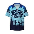 thumbnail image 1 of Fotbe Halloween Trick Or Treat print Short Sleeve Button Down Shirts for Men Casual Summer Beach Wrinkle Free Shirt-3X-Large, 1 of 7