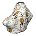 thumbnail image 1 of Fotbe Hand Drawn Animals Pattern Car Seat Covers for Babies, Nursing Breastfeeding Cover Infant Carseat Canopy, Soft Stretchy Carrier Cover, 1 of 9