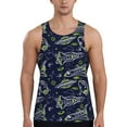 thumbnail image 1 of Fotbe Hand Drawn Rockets Pattern Men's Quick Dry Workout Tank Top Gym Muscle Tee Fitness Bodybuilding Sleeveless T Shirt Breathable Workout Shirt-X-Large, 1 of 9
