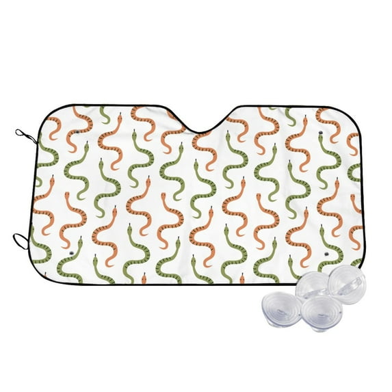 Fotbe Hand Drawn Snake Car Windshield Sunshade | Sun Visor Protector Front Window Shade, Keeps Out UV Rays, Keeps Your Vehicle Cool-Small