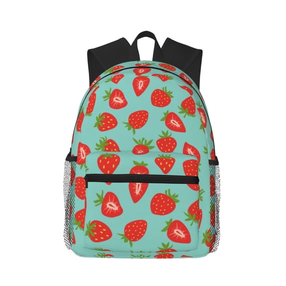 Fotbe Hand Drawn Strawberry Lightweight Casual Laptop Backpack for Men and Women, Daily use Waterproof backpack, Backpack for College