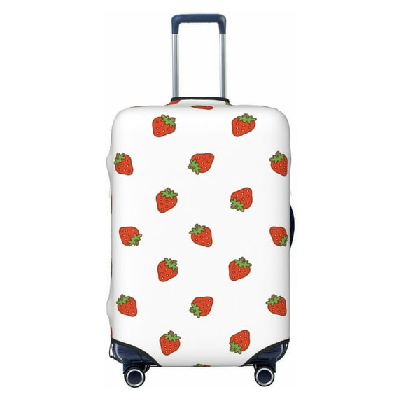 Fotbe Hand Drawn Strawberry Luggage Cover Protector,Suitcase Protector,Scratch and Dirt Resistant,Fits 18-32 Inch Luggage-Small
