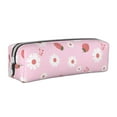 thumbnail image 1 of Fotbe Hand Drawn Strawberry Pattern Leather Pencil Case, Pencil Pouch with Durable Zipper, Compact and Stylish Organizer for Stationery, Art Supplies, Travel Essentials, 1 of 7