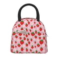 thumbnail image 1 of Fotbe Hand Drawn Strawberry Pattern Lunch Bag, Insulated Lunch Box, Small Leakproof Cooler Food Lunch Containers Reusable High Capacity Lunch Tote Bags for Work, Travel, Outdoor, 1 of 6