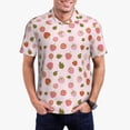 thumbnail image 1 of Fotbe Hand Drawn Strawberry Pattern Men’s Golf Polo Shirt – Breathable Performance Golf Shirt with Button-Down Collar-XX-Large, 1 of 6
