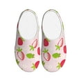 thumbnail image 1 of Fotbe Hand Drawn Strawberry Pattern Women's Fuzzy Curly Fur Memory Foam Loafer Slippers Indoor Outdoor Slippers Winter Home Shoes-42/43, 1 of 7