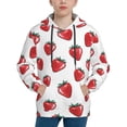 thumbnail image 1 of Fotbe Hand Drawn Strawberry Pattern Youth Pullover Hooded Sweatshirt, Boys Hoodie, Kangaroo Pocket Hoodie for Kids Girls -Medium, 1 of 6