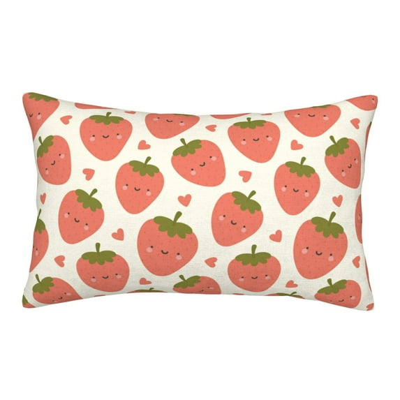 Fotbe Hand Drawn Strawberry Pillow Cases - Envelope Closure - Luxury, Extra Soft, Cooling Pillow Covers - Wrinkle, Fade, Stain Resistant-16"x24"