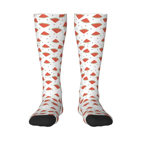 Fotbe Hand Drawn Watermelon print Women's Men's Novelty Crew Socks Cotton Socks Knee High Socks for Walking,Running,Nurses,Pregnancy