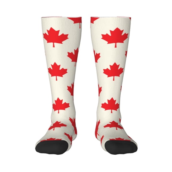 Fotbe Happy Canada Day print Women's Men's Novelty Crew Socks Cotton Socks Knee High Socks for Walking,Running,Nurses,Pregnancy