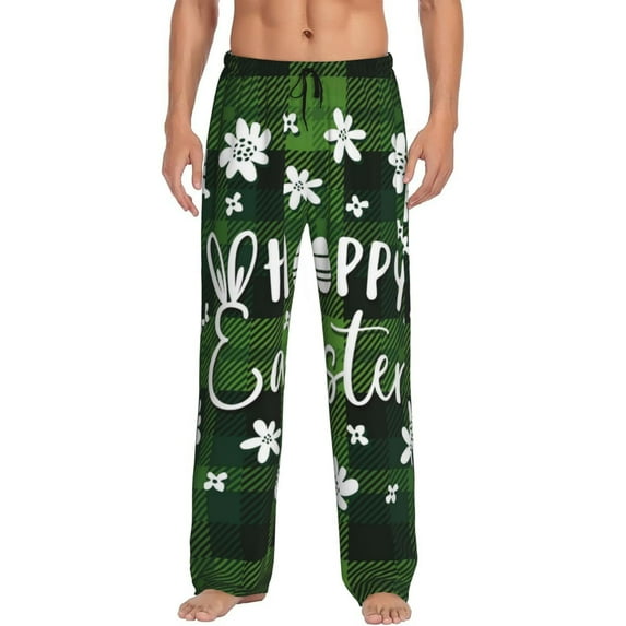 Fotbe Happy Easter Men's Pajama Pants,Sleepwear Pants,Pj Bottoms Drawstring And Pockets-XX-Large