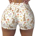 thumbnail image 1 of Fotbe Happy Easter Seamless Shorts, Womens Workout Shorts High Waist Stretch Booty Short for Gym/Yoga/Running/Biking-XX-Large, 1 of 9