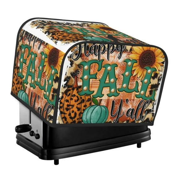 Fotbe Happy Fall Y'All for Four Slice Toaster Cover, Fingerprint Protector, Super Soft Appliance Cover And Dust Cover,Bread Dust Cover & Fingerprint Protection