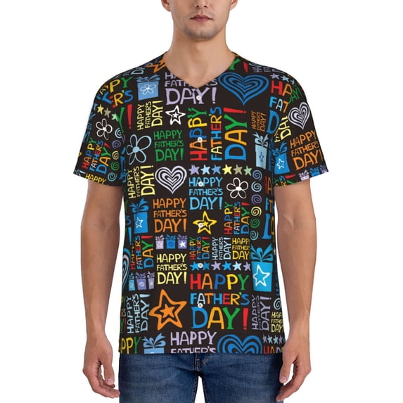Fotbe Happy Father Day Baseball Jersey Shirt for Men and Women, Casual Short Sleeves Button Down T-Shirt-Small