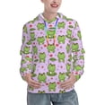 thumbnail image 1 of Fotbe Happy Frogs1 Pattern Womens Long Sleeve Hoodie, Pullover Hooded Sweatshirt, Kangaroo Pocket Hoodie with Eye-catching Drawstrings-Medium, 1 of 7