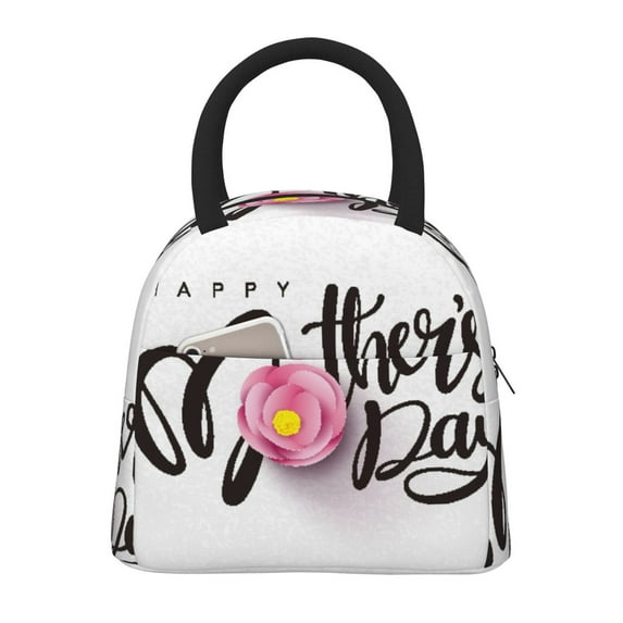 Fotbe Happy Mother's Day (3) Pattern Lunch Bag, Insulated Lunch Box, Small Leakproof Cooler Food Lunch Containers Reusable High Capacity Lunch Tote Bags for Work, Travel, Outdoor