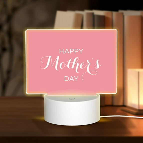 Fotbe Happy Mother's Day Pattern Acrylic Night Light Gift with 3 Color ModesTouch-Sensitive LED Lamp Perfect Gift for Mother's Day, Birthday, or Christmas