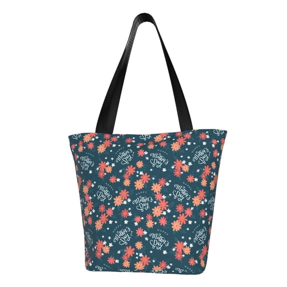 Fotbe Happy Mother's Day Pattern Beach Tote,Shoulder Handbag,Spacious Tote Bag,Lightweight Travel Bag,Versatile Shopping Bag