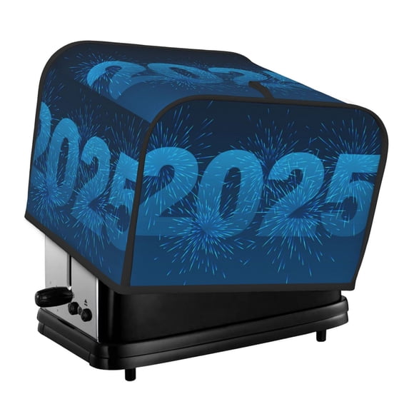 Fotbe Happy New Year 2025 A for Four Slice Toaster Cover, Fingerprint Protector, Super Soft Appliance Cover And Dust Cover,Bread Dust Cover & Fingerprint Protection