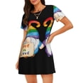 thumbnail image 1 of Fotbe Happy Pride Gnome Pattern Women's Cotton Nightgown Sleepwear Short Sleeves Shirt Casual Print Sleepdress, 1 of 6