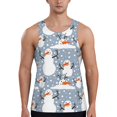thumbnail image 1 of Fotbe Happy Snowmen Snowfall Pattern Men's Quick Dry Workout Tank Top Gym Muscle Tee Fitness Bodybuilding Sleeveless T Shirt Breathable Workout Shirt-Large, 1 of 1