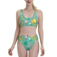 thumbnail image 1 of Fotbe Happy Summer Women's High Waisted Bikini Tankini Sets Two Piece Bathing Suits High Cut Scoop Neck Swimsuit-Large, 1 of 8