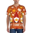 thumbnail image 1 of Fotbe Happy Thanksgiving Three Gnomes Baseball Jersey Shirt for Men and Women, Casual Short Sleeves Button Down T-Shirt-Small, 1 of 9