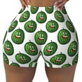 thumbnail image 1 of Fotbe Happy Watermelon Seamless Shorts, Womens Workout Shorts High Waist Stretch Booty Short for Gym/Yoga/Running/Biking-Large, 1 of 9
