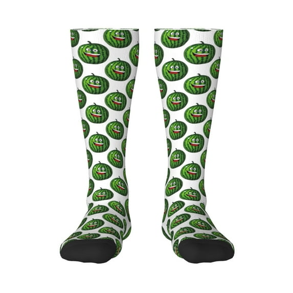 Fotbe Happy Watermelon print Women's Men's Novelty Crew Socks Cotton Socks Knee High Socks for Walking,Running,Nurses,Pregnancy