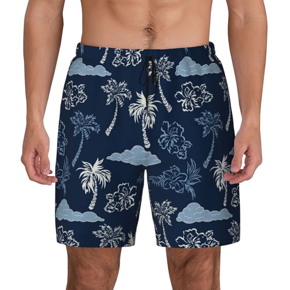 Fotbe Hawaii Palms Men’s Swim Trunks Quick Dry Swim Shorts Board Shorts with Mesh Lining-XX-Large