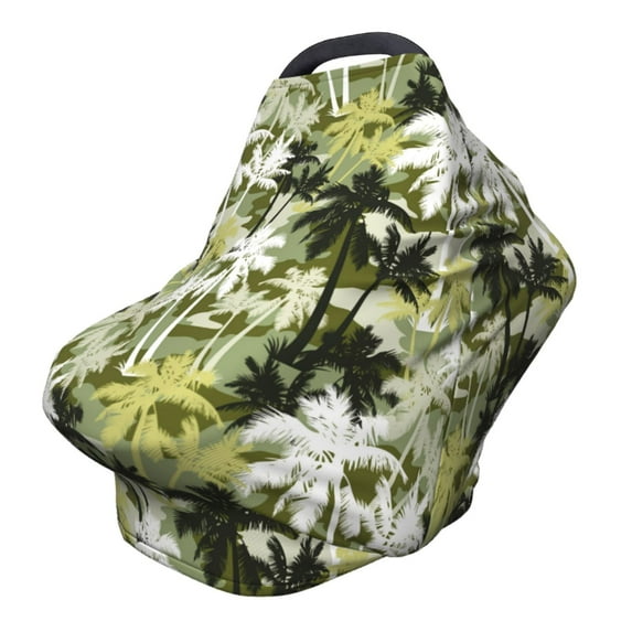 Fotbe Hawaii Palms Pattern Car Seat Covers for Babies, Nursing Breastfeeding Cover Infant Carseat Canopy, Soft Stretchy Carrier Cover