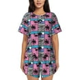 thumbnail image 1 of Fotbe Hawaii Palms Print Pajama Set for Women 2 Piece Loungewear Short Sleeve Tops and Shorts Set Soft Sleepwear-Medium, 1 of 7