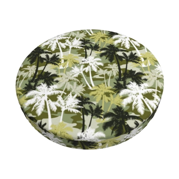 Fotbe Hawaii Palms Stool Covers Round,Waterproof Round Bar Stool Covers Bar Chair Covers Washable Stool Cushion Slipcover for 12-14 Inch Chair-14 inch