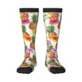 thumbnail image 1 of Fotbe Hawaiian Pineappl print Women's Men's Novelty Crew Socks Cotton Socks Knee High Socks for Walking,Running,Nurses,Pregnancy, 1 of 9