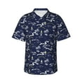 thumbnail image 1 of Fotbe Hawaiian Style Hawaiian Shirt for Men Unisex Summer Beach Casual Short Sleeve Cotton Linen Button Down Shirts-Large, 1 of 9