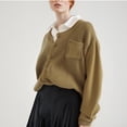 thumbnail image 1 of Women's Drop Shoulder Long Sleeve Cardigan Sweater Button Up Pocket Front Cardigans Lightweight Knit Tops Lightweight Cardigan for Women plus Size Comfy Knit Cardigan Wool Short Sweater Summer, 1 of 4