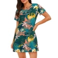thumbnail image 1 of Fotbe Hawaiian Style Pattern Women's Cotton Nightgown Sleepwear Short Sleeves Shirt Casual Print Sleepdress, 1 of 6