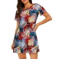 thumbnail image 1 of Fotbe Hawaiian Style Pattern Women's Cotton Nightgown Sleepwear Short Sleeves Shirt Casual Print Sleepdress, 1 of 6