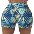 thumbnail image 1 of Fotbe Hawaiian Style Seamless Shorts, Womens Workout Shorts High Waist Stretch Booty Short for Gym/Yoga/Running/Biking-Large, 1 of 9