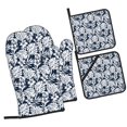 thumbnail image 1 of Fotbe Hawaiian Style for 4Pcs Oven Mitts and Pot Holders, 500℉ Heat Resistant Oven Mitts , Non-Slip Silicone Surface Safe for Baking, Cooking, BBQ, 1 of 6