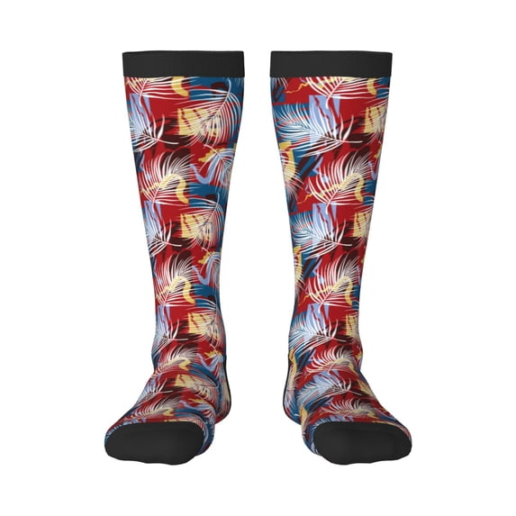 Fotbe Hawaiian Style print Women's Men's Novelty Crew Socks Cotton Socks Knee High Socks for Walking,Running,Nurses,Pregnancy