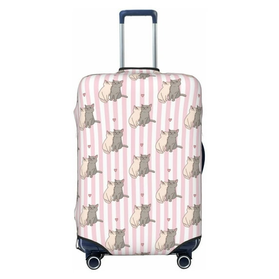 Fotbe Heart Cat Luggage Cover Protector,Suitcase Protector,Scratch and Dirt Resistant,Fits 18-32 Inch Luggage-Large