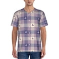 thumbnail image 1 of Fotbe Heart Check Plaid Baseball Jersey Shirt for Men and Women, Casual Short Sleeves Button Down T-Shirt-XX-Large, 1 of 9