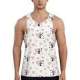 thumbnail image 1 of Fotbe Heart Panda Pattern Men's Quick Dry Workout Tank Top Gym Muscle Tee Fitness Bodybuilding Sleeveless T Shirt Breathable Workout Shirt-Medium, 1 of 9