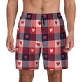 thumbnail image 1 of Fotbe Heart Plaid Men’s Swim Trunks Quick Dry Swim Shorts Board Shorts with Mesh Lining-3X-Large, 1 of 9